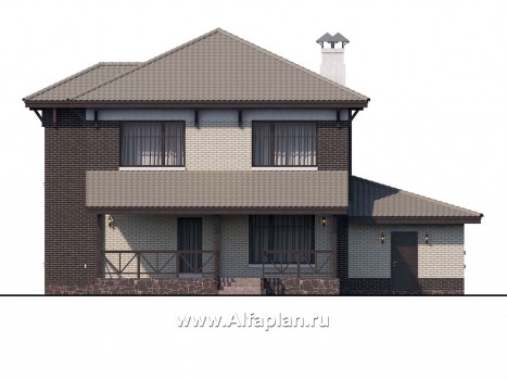 Проекты домов Альфаплан - «Вишера» - стильный дом с гаражом - превью фасада №4