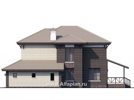 Проекты домов Альфаплан - «Вишера» - стильный дом с гаражом на два автомобиля - превью фасада №2